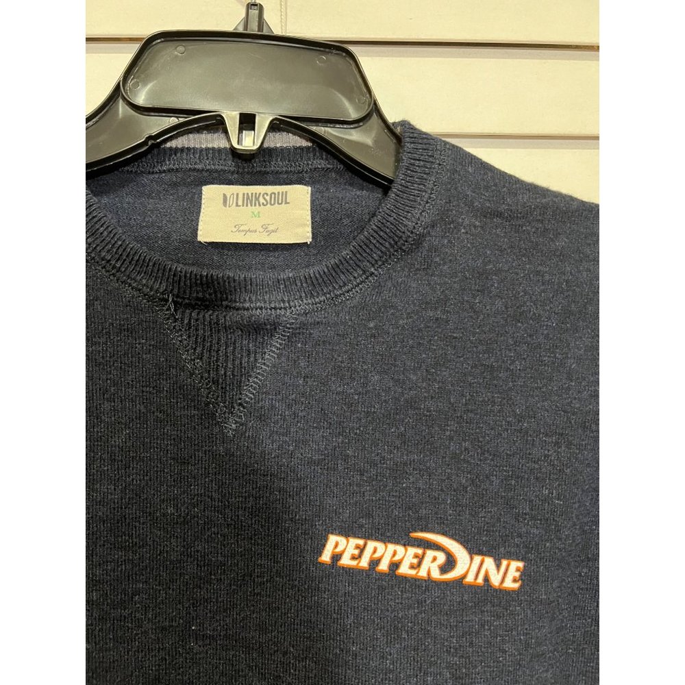 Linksoul Pepperdine University Navy Cotton Cashmere Crewneck Sweater Mens Medium - Picture 2 of 5